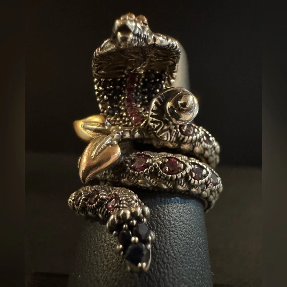 Barbara Bixby Sterling & 18k Multi-Gemstone Cobra Ring - Picture 6 of 11